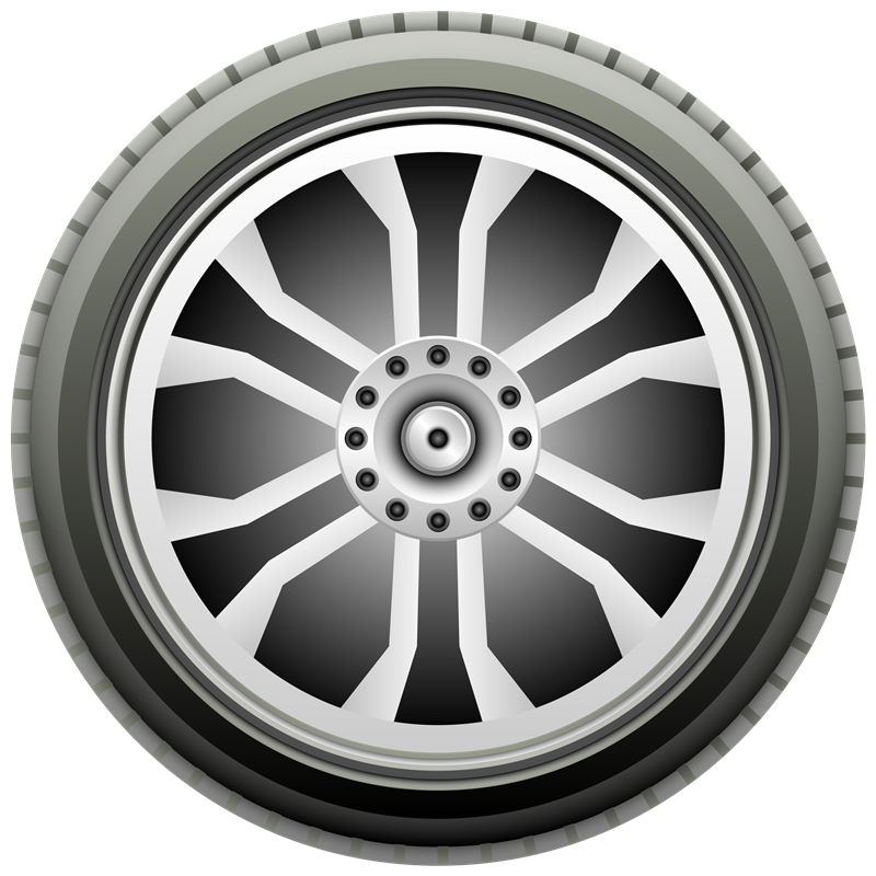 Car wheel with alloy rim and tire